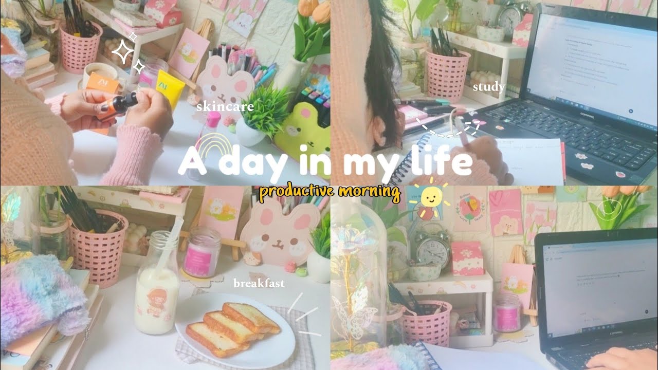 🌷a day in my life + study vlog 📚📝|| productive morning 🌱☕|| slice of ...