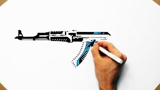 Csgo Ak-47 Vulcan Skin - Speed Drawing How To Draw Counter Strike