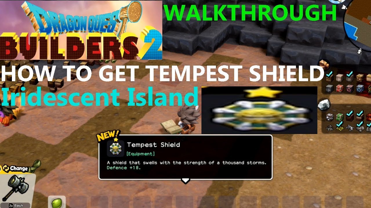 Dragon Quest Builders 2 - How to get Tempest Shield - Walkthrough(Iridescent Island)