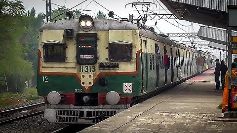 Howrah-Barddhaman EMU Local via main line arriving Simlagarh Station in a foggy winter morning | ER