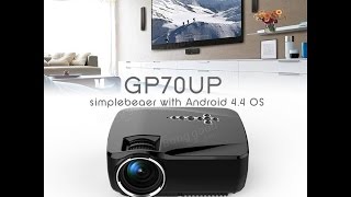 GP70UP Android 4.4 Mini LED Projector with Google Play Updated by GP70 Portable Projector 1G/8G @WujRock