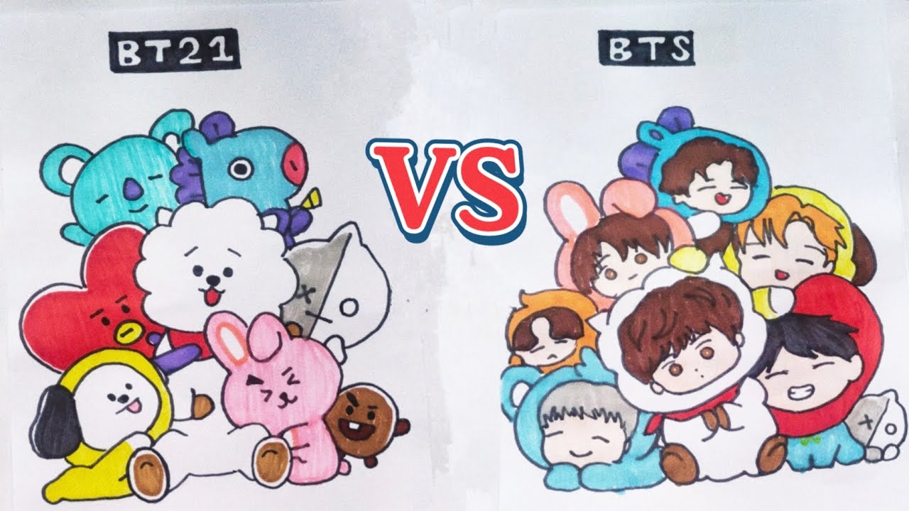 BT21 VS BTS 💜 #bts - YouTube