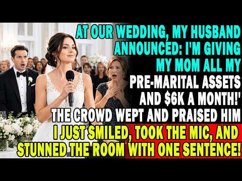 At The Wedding, Husband Said: 'Mom Gets Everything, Plus $6k Monthly!' Smirking, I Snatched The Mic.