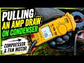 How to pull an amp draw on condenser compressor and fan motor diagnostic #hvac #hvaclife #acrepair 
