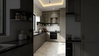 Modern L-Shape Modular Kitchen 📏🍽️ | Kitchen Layout with Proper Dimensions #modularinteriors#kitchen