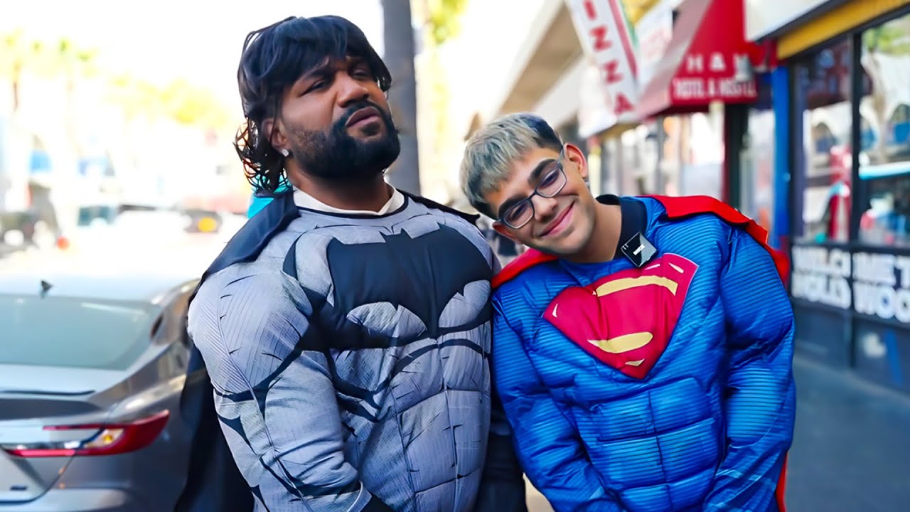 Neon & Rampage Jackson Take Over Hollywood In Super Hero Costumes ...
