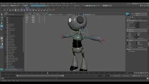 Autodesk Maya 3D Robot Charactrer Model Rigging Showcase Video