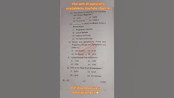 vbu ug semester 4 english core 9 questions 2020-23 paper pdf vbu all previous year questions #viral