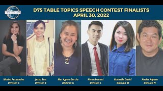 District 75 Table Topics Speech Finals 2022 screenshot 3