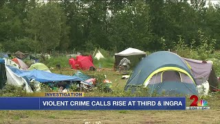 Crime calls up at Third and Ingra homeless encampment
