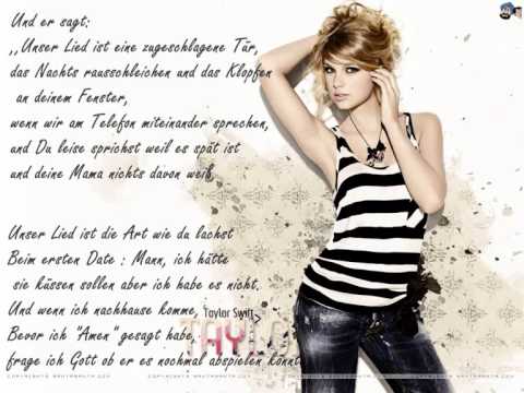 Taylor Swift Our Song German Lyrics Youtube