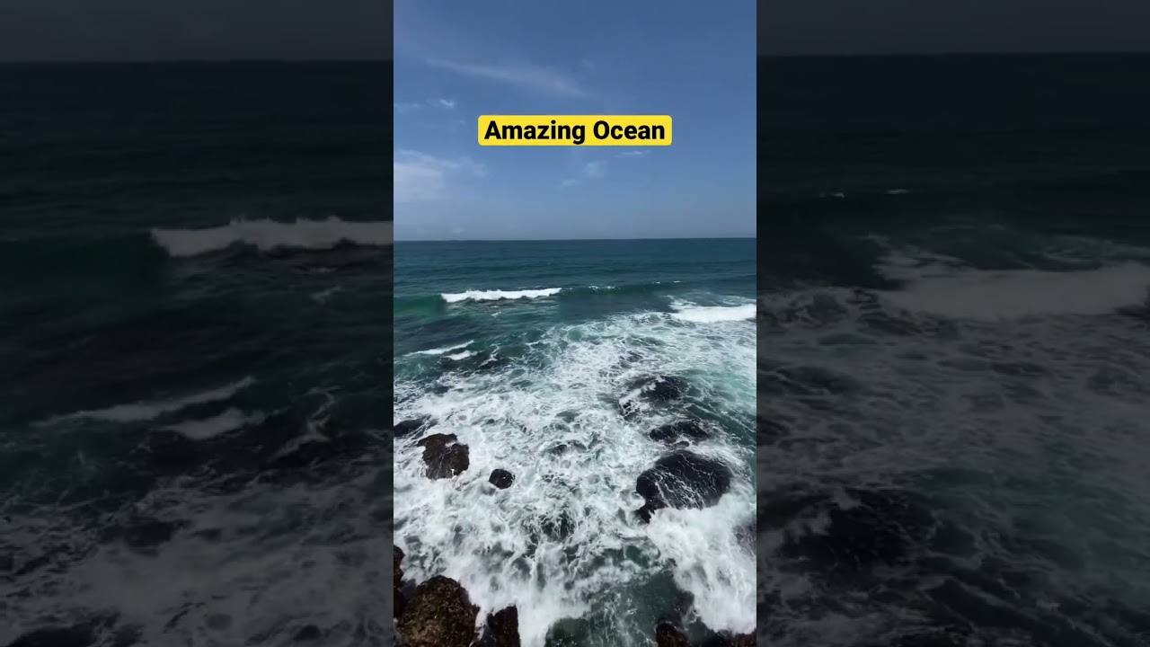 Rocks and big waves in the indian ocean