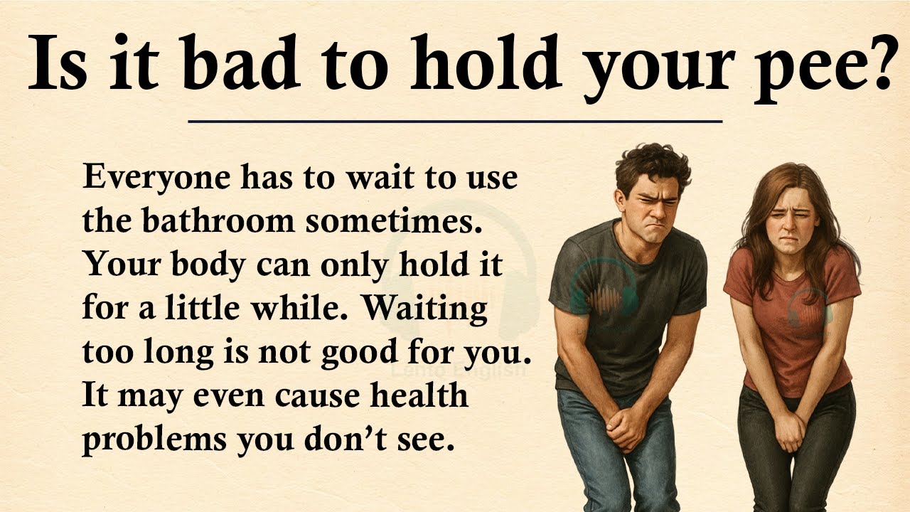 Is it bad to hold your pee? || 🫣🩺Learn English Through Story Level 3 || Graded Reader 🎧