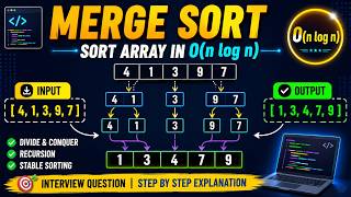 Merge Sort | Divide and Conquer Approach | Step-by-Step Explanation