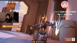 POTG! 15K DMG! JUNKER QUEEN OVERBUFF! SUPER INSANE JUNKER QUEEN GAMEPLAY OVERWATCH 2 SEASON 4