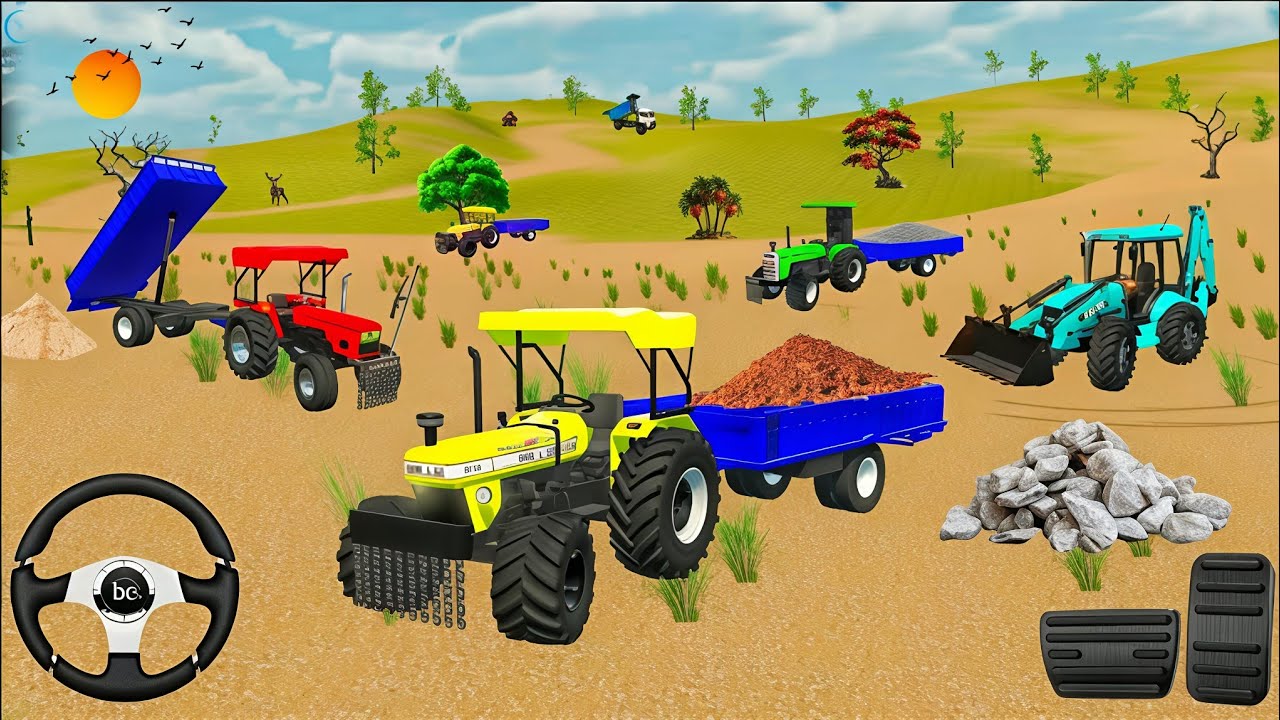 🔴Drive JCB and Uploading 🪨🏗Stone From Dumper🌋 Truck in Game #truck​ #jcb​ #tractor​ #dumper​ #games​