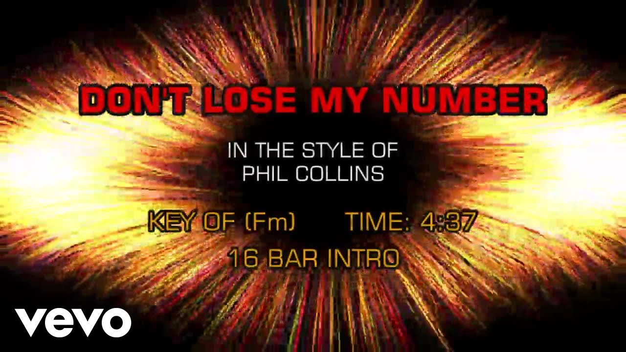 Phil Collins - Don't Lose My Number (Karaoke)