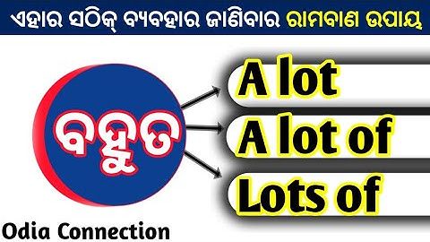 Use Of A lot, A lot of And Lots of In English Grammar / Odia Grammar Video