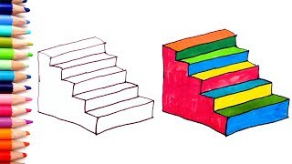 Tangga Berwarna-warni Warna - Warni Belajar menggambar dan mewarnai untuk anak anak