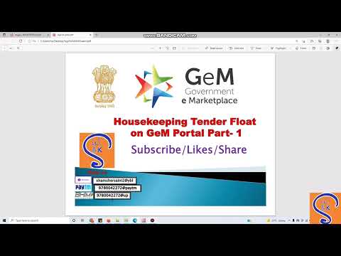 Housekeeping Service Tender Float on GeM Portal - Video Part 1