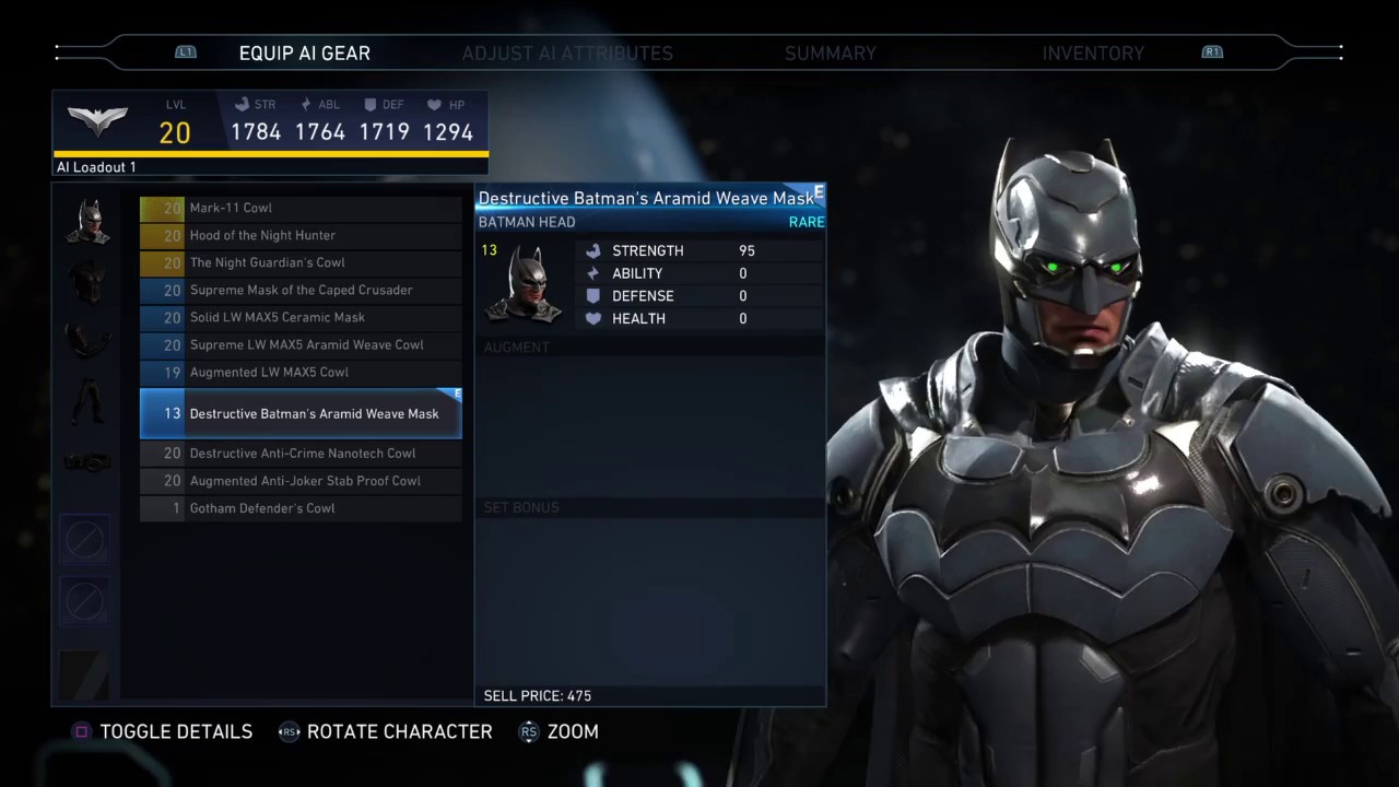 Injustice 2 DC Universe Online Future Batman Inspired Gear Loadout Showcase...