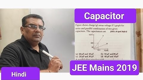 Figure shows charge (q) versus voltage (V) graph fro series and parallel combination of two given