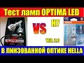 Тест светодиодных ламп OPTIMA в линзованной оптике HELLA