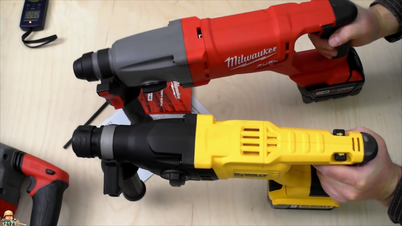 АКБ перфоратор Milwaukee M18 2713 и конкуренты (2712, Dewalt DCH133 .