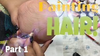 HAIR PAINTING| Reborn Doll Painting| PART 1| Using Pencils and Paint|