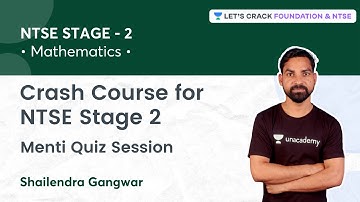 Crash Course NTSE Stage 2: Menti Quiz Session | Mathematics | Shailendra Gangwar