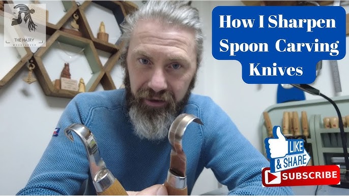 How to carve the bowl of a spoon using a hook knife with Robin Wood. 