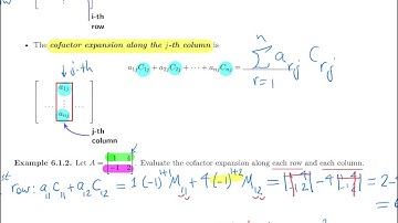 Linear Algebra 6.1 - Cofactor Expansion and Determinants (2 of 5) NEW
