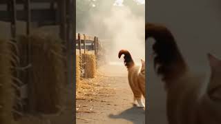 "Farm Life Fun: Tabby Cat and Rooster Adventures on the Homestead"