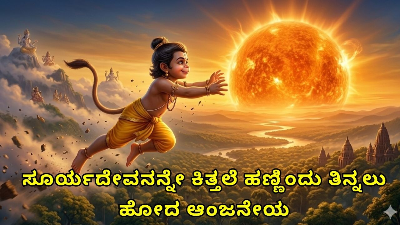 ಆಂಜನೇಯನು ಸೂರ್ಯನನ್ನೇ ಕಿತ್ತಲೆ ಹಣ್ಣು ಎಂದು ತಿನ್ನಲು ಹೋದ ಕಥೆ! | ಹನುಮಂತ ಎಂಬ ಹೆಸರು ಹೇಗೆ ಬಂತು?
