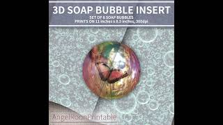 3D Junk Journal Insert - Soap Bubbles - AngelRoonPrintable @Etsy #junkjournal