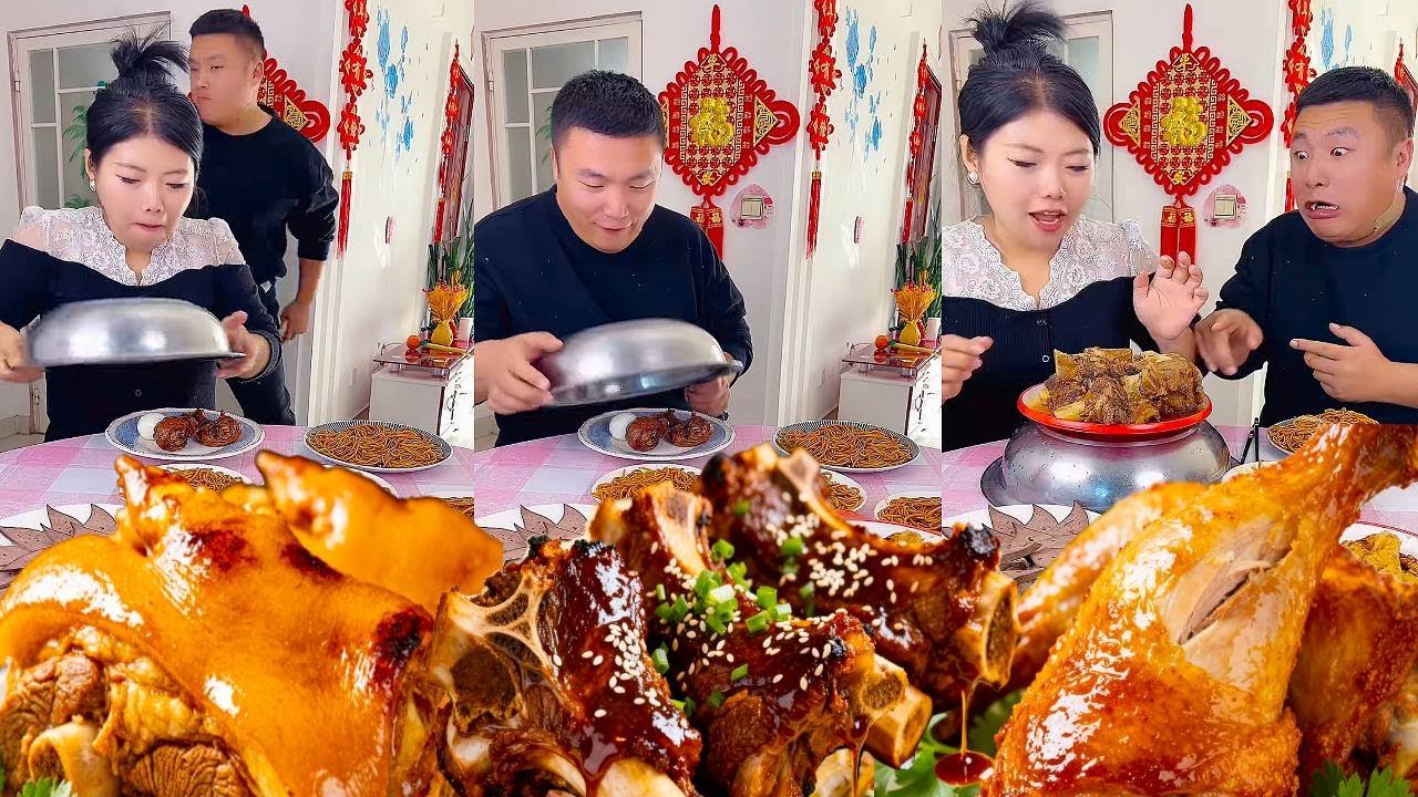 蠢老公以为鸡腿是大餐，丢了西瓜捡了芝麻，最后只能看我吃猪大骨！【东北欠登哥】