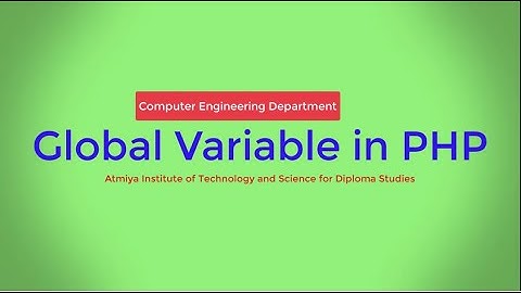 Global Variable in PHP with Bhumika Zalavadia