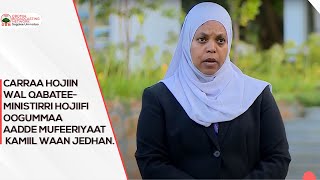 Carraa Hojiin wal qabatee- Ministirri hojiifi oogummaa Aadde Mufeeriyaat Kaamiil waan jedhan.