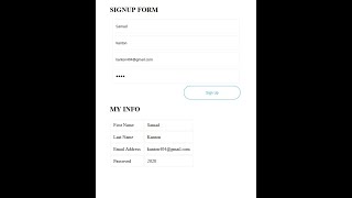 SIGNUP FORM WITH LOCALSTORAGE