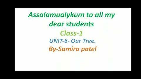 Class-1 Sub -English Unit -6 Our Tree