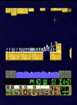 22 Tricky, Turn around young Lemmings 100% saved