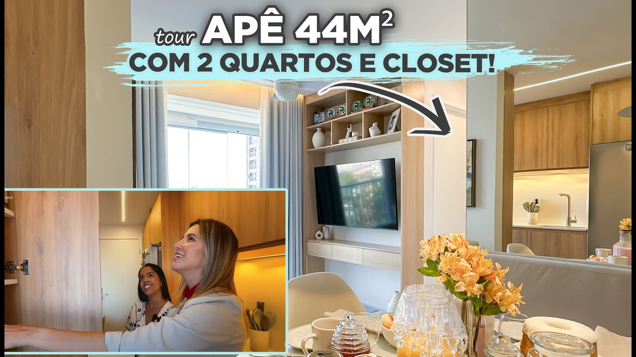 Ela fez um CLOSET no APÊ de 44m2 mantendo 2 DORMITÓRIOS e APROVEITOU MUITO os ESPAÇOS | Gaby Garciia