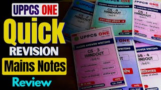 UPPCS ONE Revision Notes For Mains | Hindi Medium 2026 | Honest Review