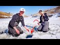 Unexpected MASSIVE CATCH Ice Fishing A TINY SPILLWAY!!! (Extremely Rare)