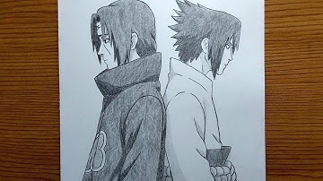 How To Draw Uchiha Itachi And Sasuke Step By Step || Easy Naruto Art Drawing