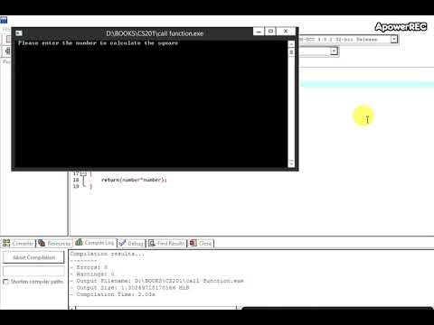 write a program that output square numbers and call the function