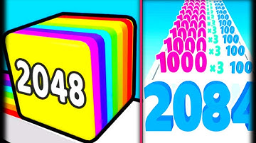 Happy Cubes 2048 Vs Number Run Shooting| Android ios gameplay| Max level | Asmr satisfying gameplay