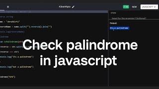 How to Check if a String is a Palindrome in JavaScript