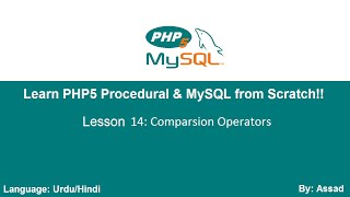 PHP Procedural & MySQLi Lesson 14: Comparison Operators (Urdu/Hindi)
