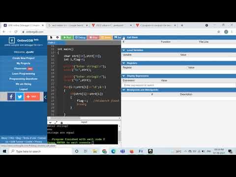 C Program: Comparing two Strings - YouTube